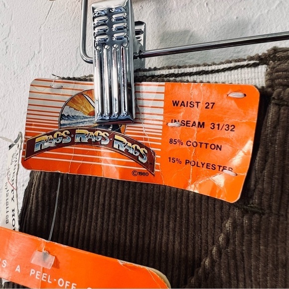 Vintage RAGS New Old Stock Corduroy Pants Olive Green Elastic Waist - Picture 4 of 6